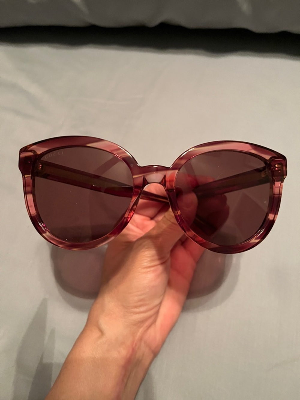 Gucci Burgundy Crystal Cat-Eye Sunglasses - Picture 3 of 9